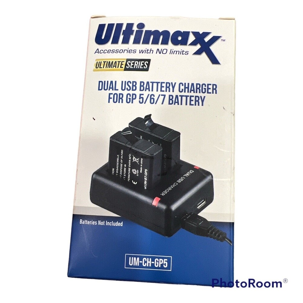 Dual USB Battery Charger for GoPro HERO7 HERO6 HERO5 Batteries (Black)